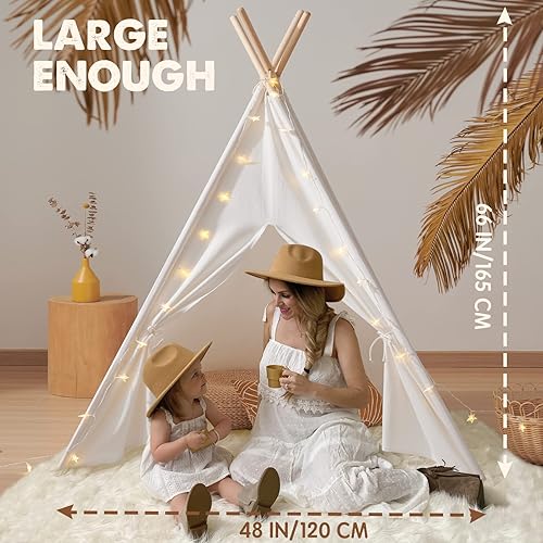 Tiny Land Teepee Tent For Kids, 100% Cotton Play Tent