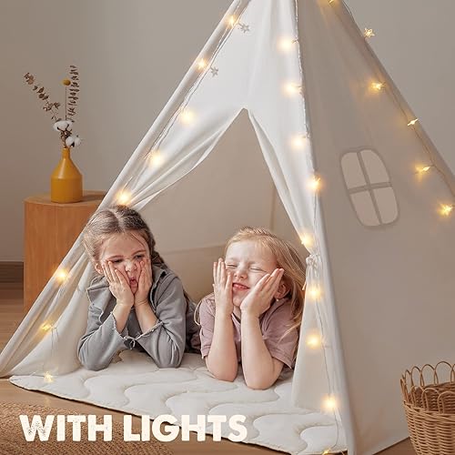 Tiny Land Teepee Tent For Kids, 100% Cotton Play Tent