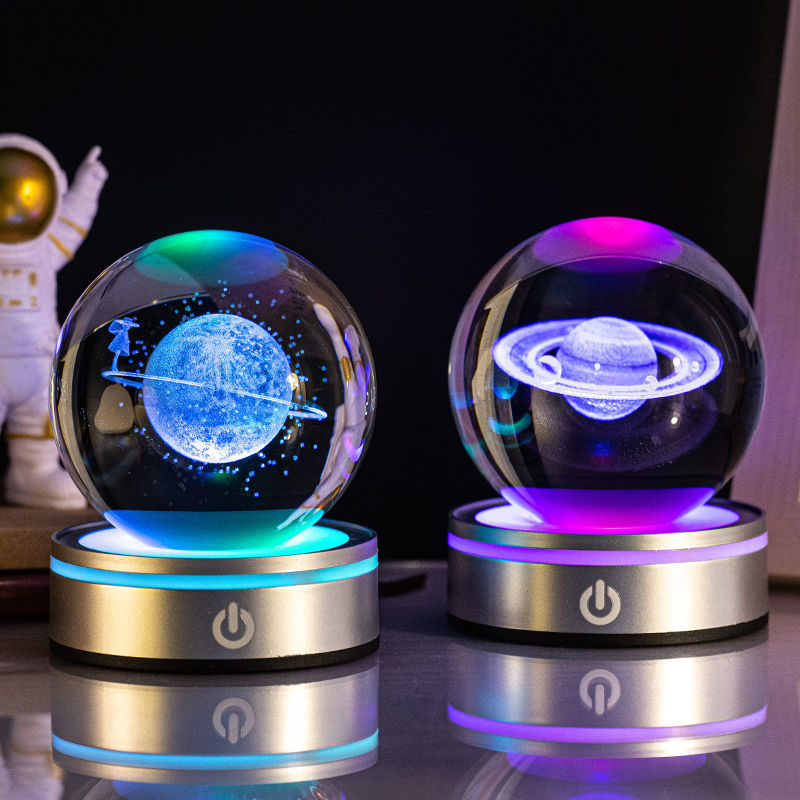 3D Luminous Crystal Globe