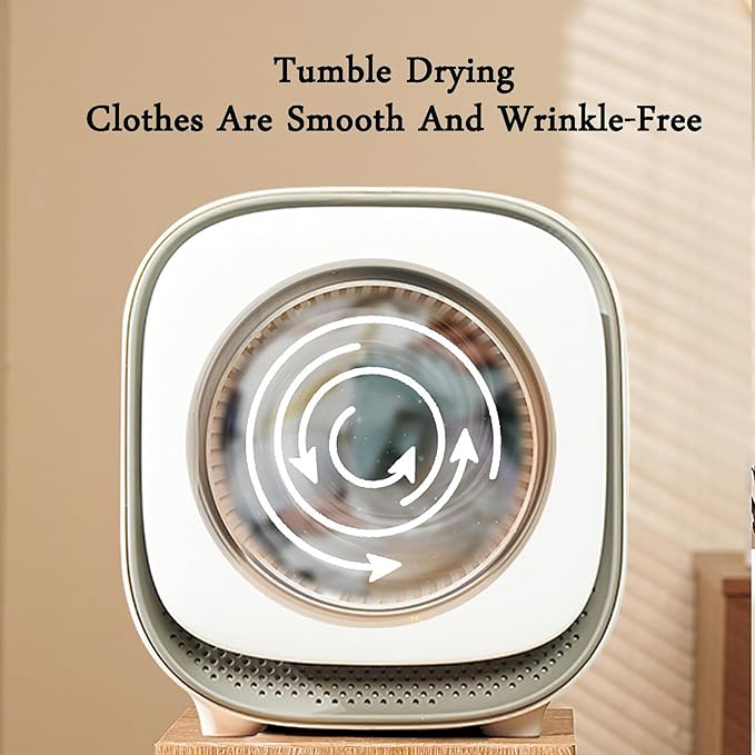 BBXW Small Mini Tumble Dryer, Portable Spin Clothes Dryer, 60℃ Constant Temperature, 360° Three-Dimensional Warm Air Circulation, for Travel, Apartments, Student Dorm, Hotel, Home